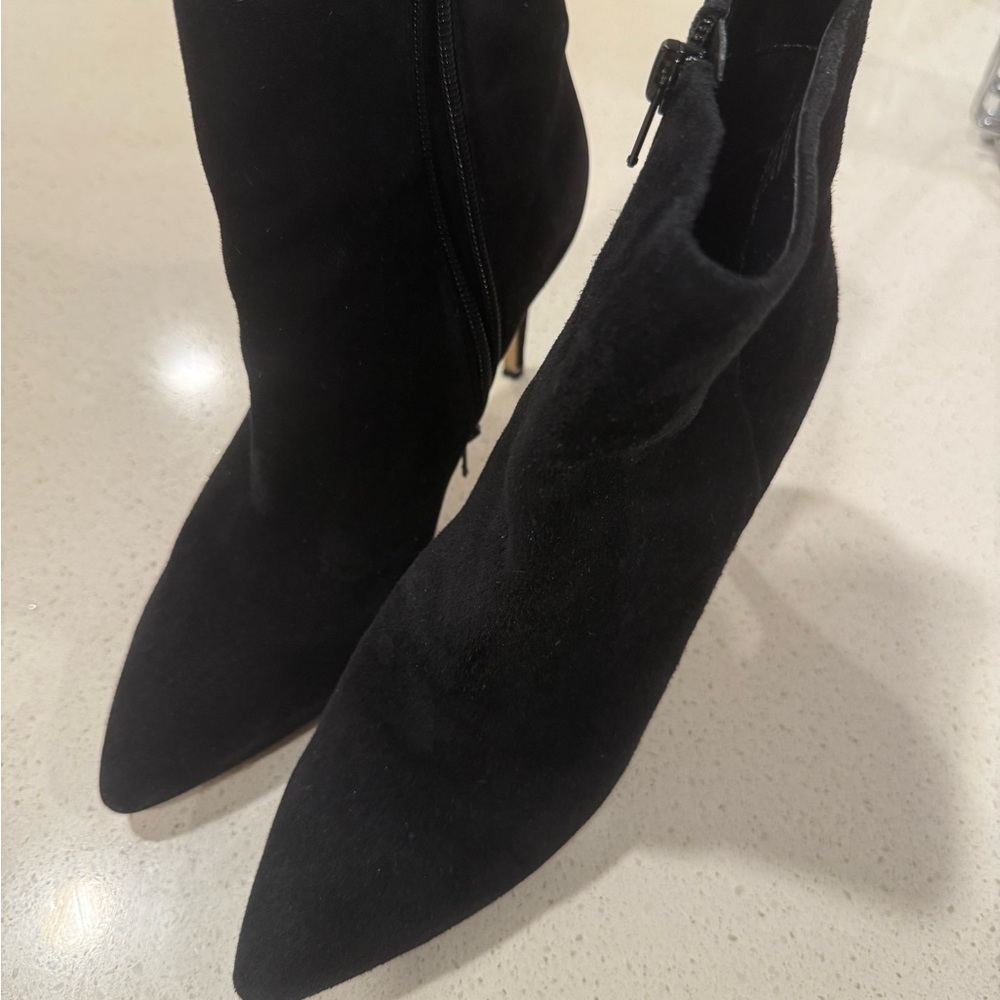 Aldo Black Suede Heeled Boots